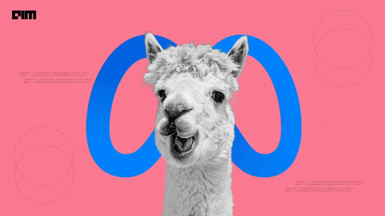 Llama на фоні логотипа Meta