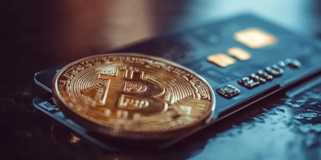Криптовалюта Bitcoin на картці від компанії World