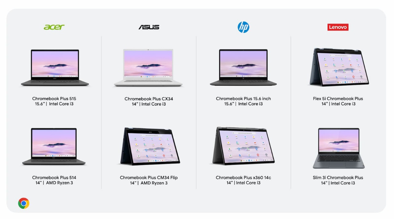 Серія ноутбуків із Google Chromebook Plus AI