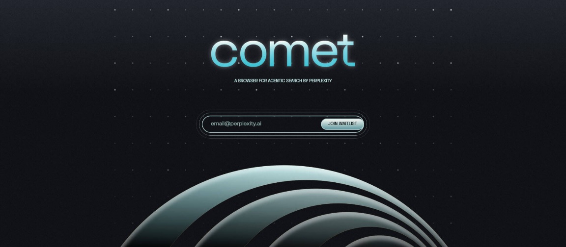 Стартова сторінка браузера Perplexity Comet